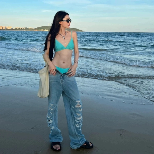 Купальник, сексуальный раздельный комплект, 3 предмета, свободный крой, защита от солнца