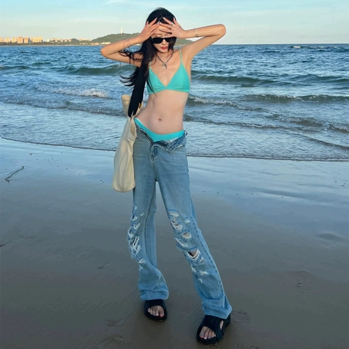 Купальник, сексуальный раздельный комплект, 3 предмета, свободный крой, защита от солнца