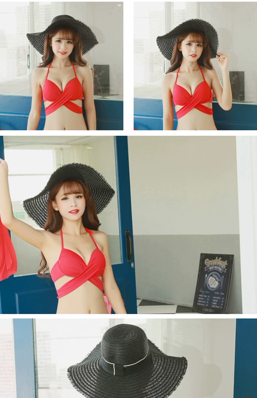 Một mình bikini bikini áo ngực túi thép tấm tập hợp rắn màu bikini ngực túi áo tắm áo đơn mảnh