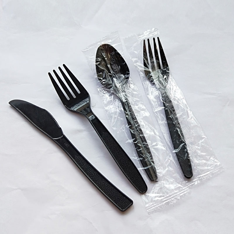 Disposable Fork Black Independent Packaging Fruit Fork Cake Steak Fork Plastic Salad Noodle Fork Thickening 2000 Support