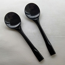 Disposable Spoon Alone Package Fruit Scoop Watermelon Soup Spoon Dessert Long Handle Burnt Fairy Grass Spoon Plastic Black Gold Tortoise