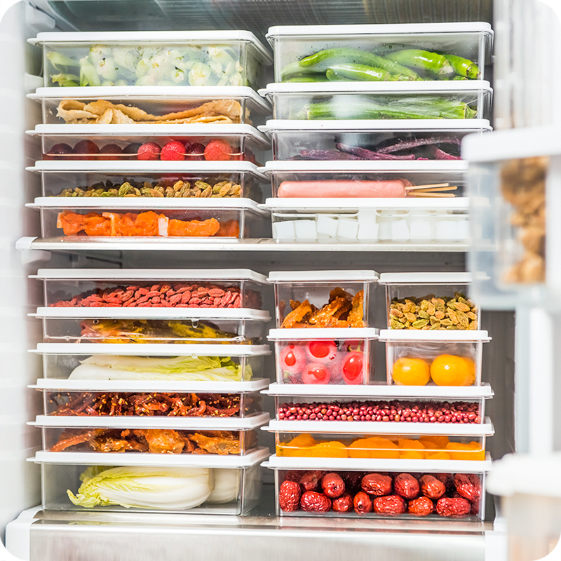 Fridge Containing Box Kitchen Home Fruit Storage Box Large Capacity Rectangular Food Preservation Box Plastic Finishing Box