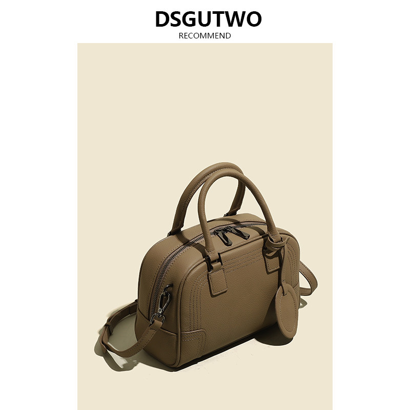 AJ MECICA Head Layer Cow Leather Pillow Bag New Hand Bowling Bag Single Shoulder Bag Genuine Leather Pet Backpack Woman-Taobao