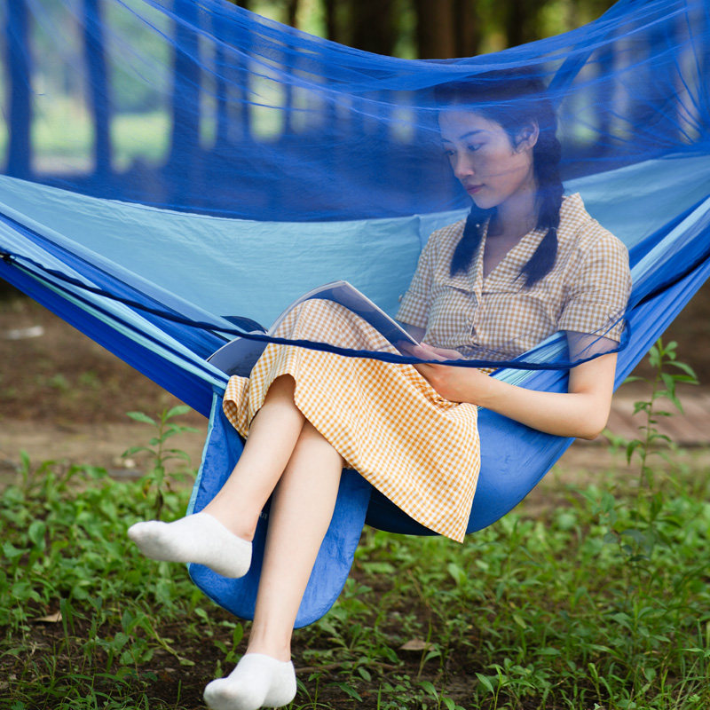 Emblem antelope with mosquito nets outdoor single double canvas hanging beds Adult children Anti-mosquito-proof swing set for home