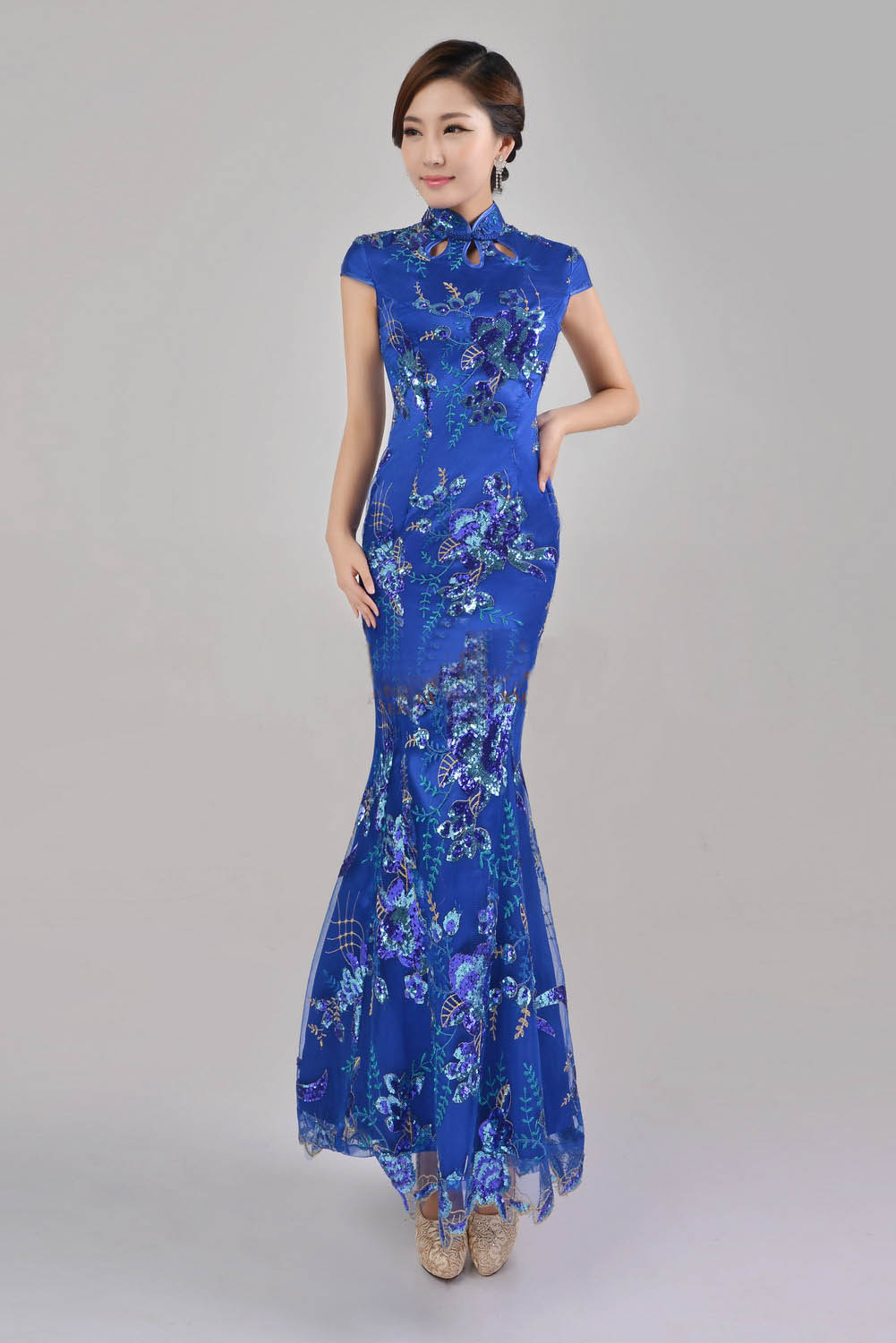  M+Blue cheongsam  