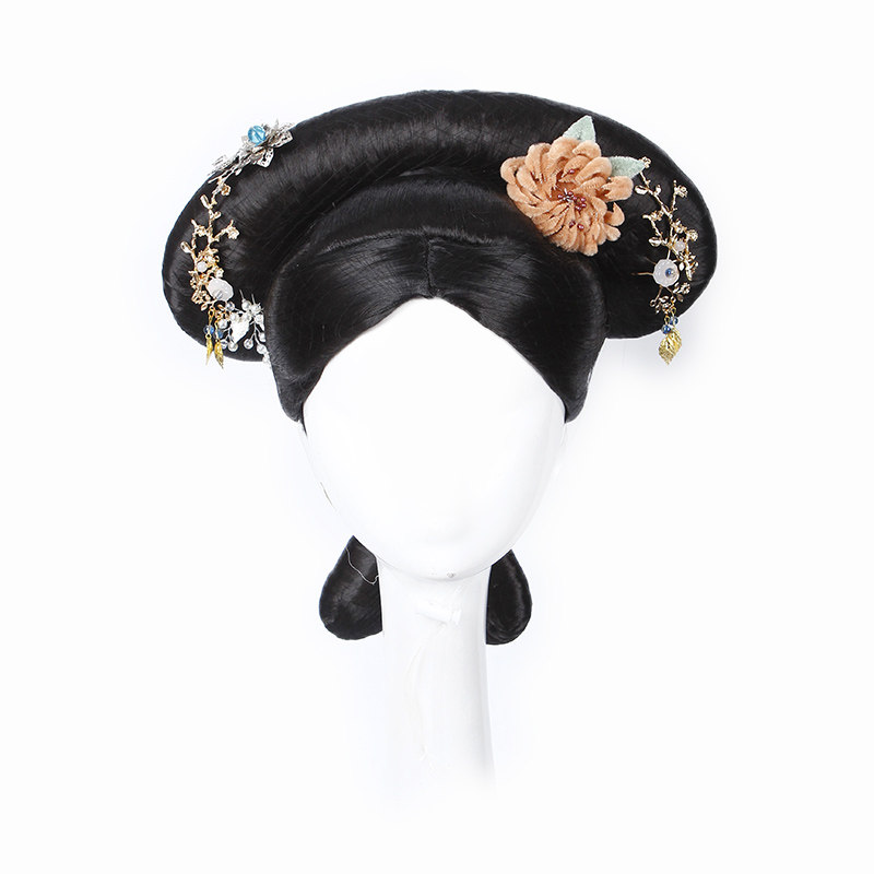 Story of Yanxi Palace with the same wig headgear film and television Qing Dynasty costume photo performance whole wig set flag hair accessories