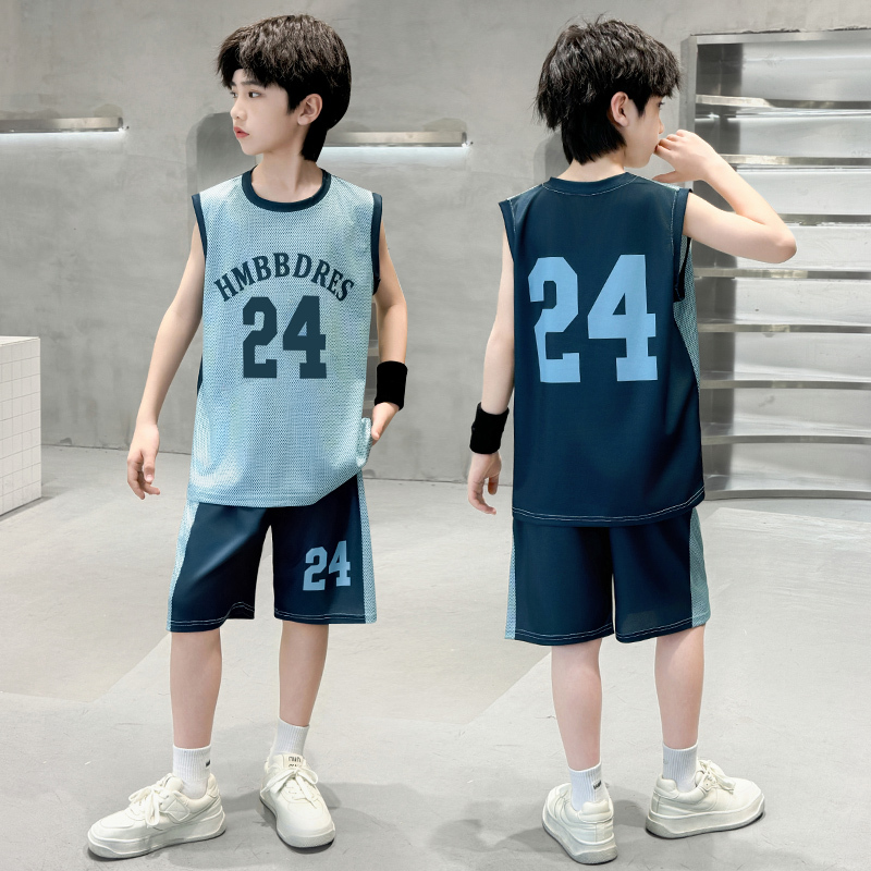 Boys' Summer Sports Suit, Elementary School Students' Sleeveless Vest Two-Piece Set, Medium and Large Children's Clothing, Size 24 Kobe Bryant Basketball Uniform Boys' Summer Sports Suit, Elementary School Students' Sleeveless Vest Two-Piece Set, Medium and Large Children's Clothing, Size 24 Kobe Bryant Basketball Uniform