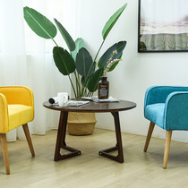 Internet celebrity Nordic casual simple solid wood long coffee table living room small apartment M-leg square coffee table economical round table