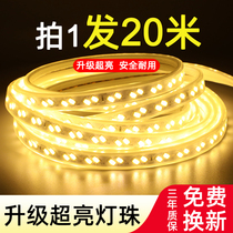 led light strip 220V home living room ceiling patch three-color flexible light bar super bright outdoor blue atmosphere light