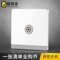 Voice control switch corridor delay induction energy-saving light LED light 86 sound and light control switch smart panel switch