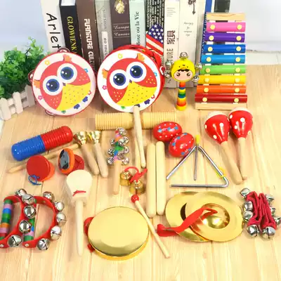 Orff percussion music toys Musical instruments Kindergarten teaching aids Castanets Triangle iron Infant percussion equipment set