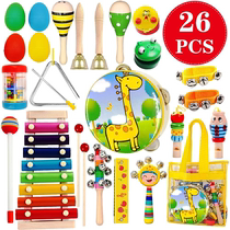 Orff Early Education Percussion Instrument Set Childrens Music Enlightenment Puzzle Wooden 0-3 Years Old 3-6 Years Old Male and Female Baby