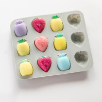 Ai Soap Square Twelve Strawberry Pineapple Mold DIY Handmade Soap Silicone Mold Chocolate Out Soap About 8g