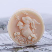 Small rabbit DIY handmade soap round silicone gel die soap silicone gel molds for the love soap workshop