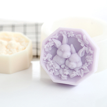 Love Soap Workshop New Handmade Soap DIY Happiness Cute Rabbit Silicone Flower Mold Easy Defilm Silicone Gel Soap Mold