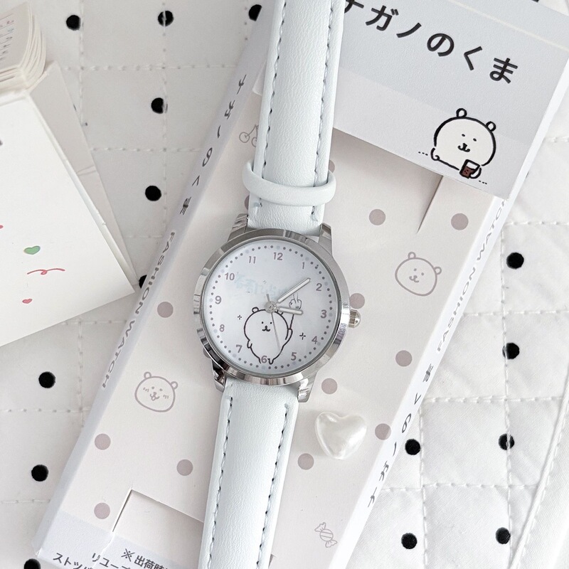 Self-Deprecating Bear Themed Watch for Girls, Suitable for Middle and High School Exams, Silent Student Cartoon Luminous Wristwatch, Quartz Watch, Birthday Gift