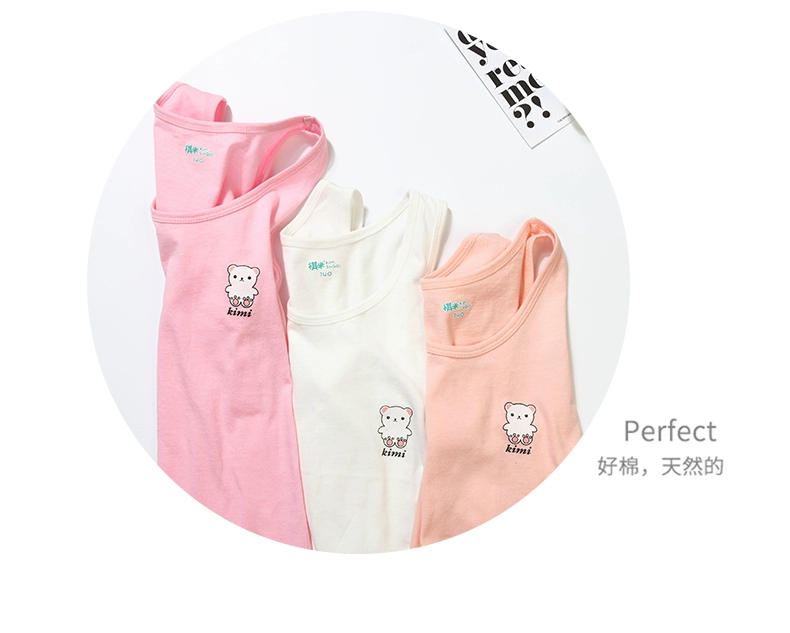 Trẻ em vest cotton phần mỏng của cậu bé yếm trong đáy mùa xuân và mùa hè cô gái mới vest giản dị không tay áo sơ mi trắng nữ công sở