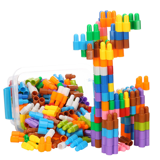 Children's educational assembly large bullet building blocks 3-6 years old kindergarten boys and girls plastic puzzle desktop toys