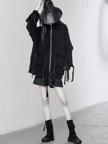 Dark Black Mountain Bendazzle Yohji Little crowddesign Sensation Solid Pocket Loose Casual Flow Su Zipper Jacket Rework