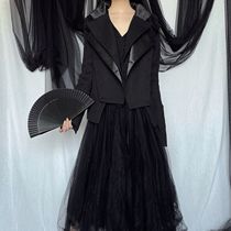 Dark Black Pioneer Mountain Moto Yaji Yohji Small Crowd Design Sensation Double Collar Irregular Personality Winter Style Suit Jacket