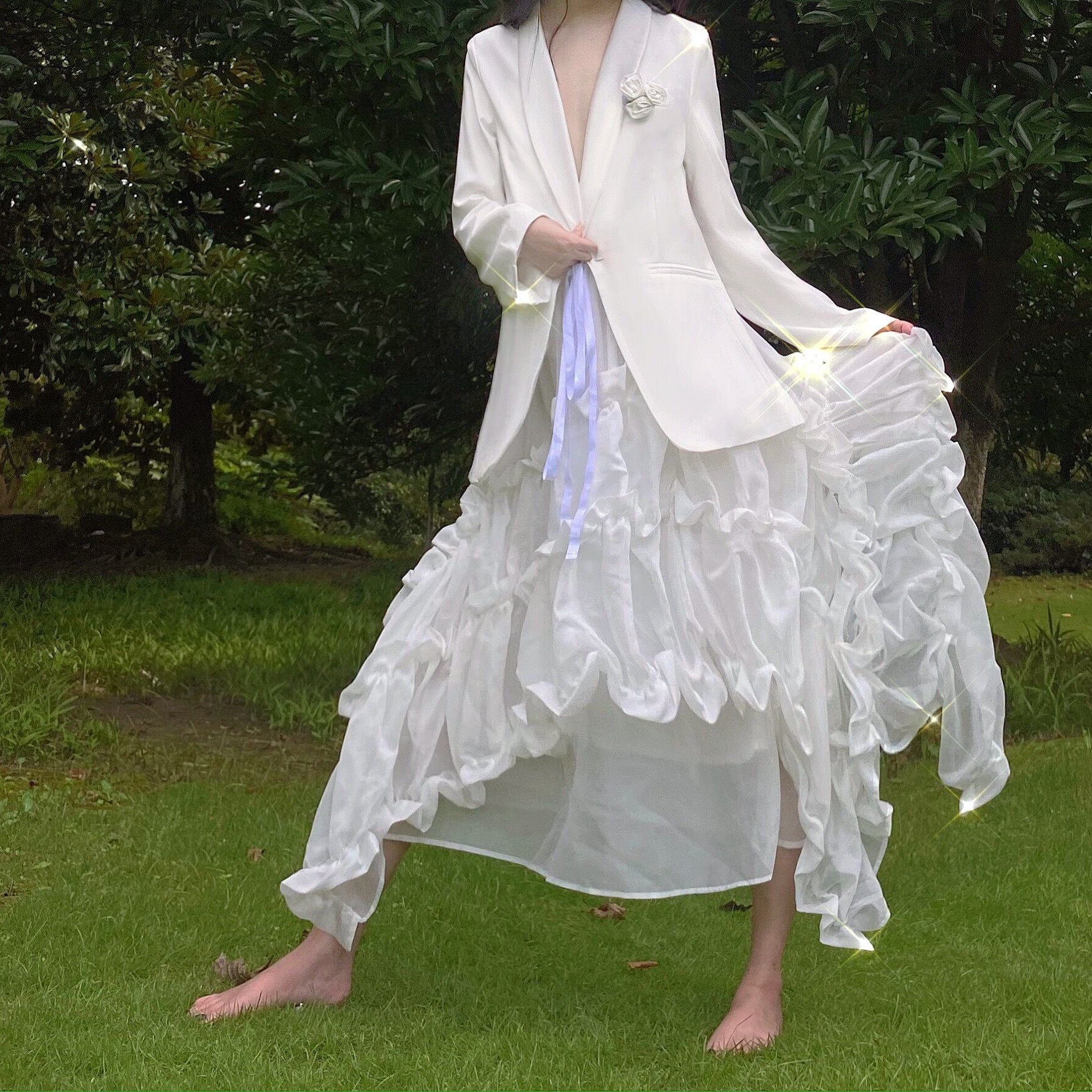 SAKUYA Dark Mountain yoohji niche design cdg lakeside minimalist mm6 flower wedding suit jacket