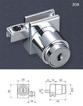 Small doctor glass door lock Display cabinet door lock Glass cabinet lock Window lock H lock Glass chute lock