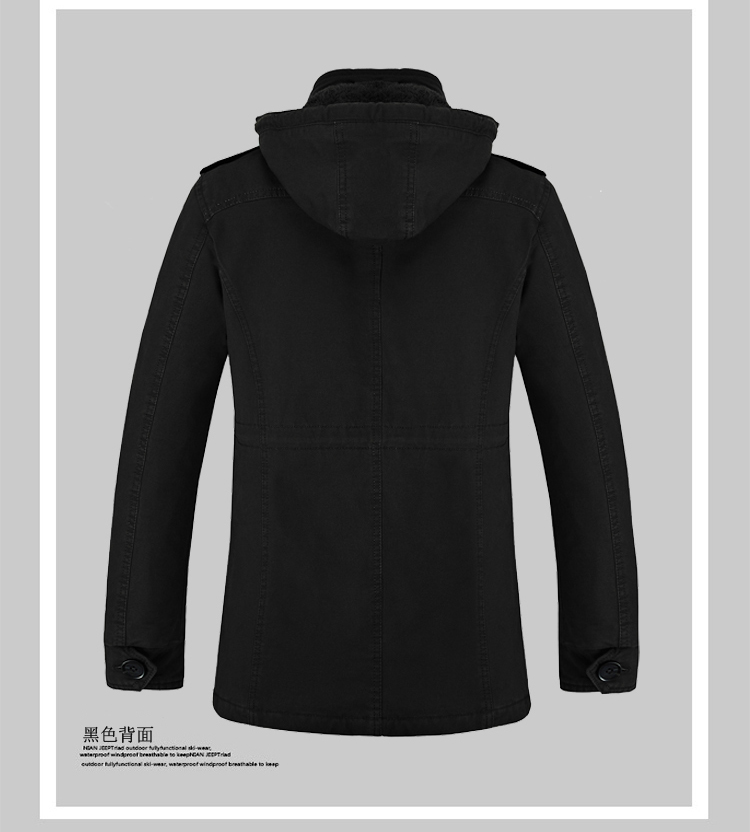 Mùa thu đông mùa đông áo khoác nam kích thước lớn áo gió cotton thanh niên áo khoác dài nam cộng với nhung dày bên ngoài mặc quần áo áo khoác nỉ