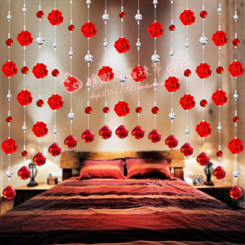 Crystal Bead Curtain Partition Rose Pearl Curtain Wind Bead Curtain Shoes Cabinet Xuanguan Door Curtain Curtain screen hanging curtain hanging curtain