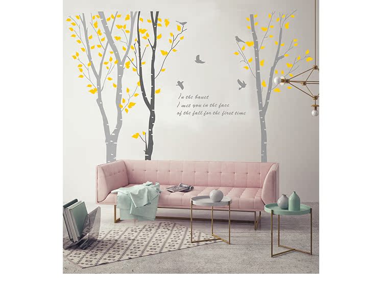 tivi samsung 55 inch giá bao nhiều Birch rừng dán tường tự dính nền tường gỗ phòng khách TV sofa phòng ngủ dán tường nền dán tường - TV tivi siêu mỏng