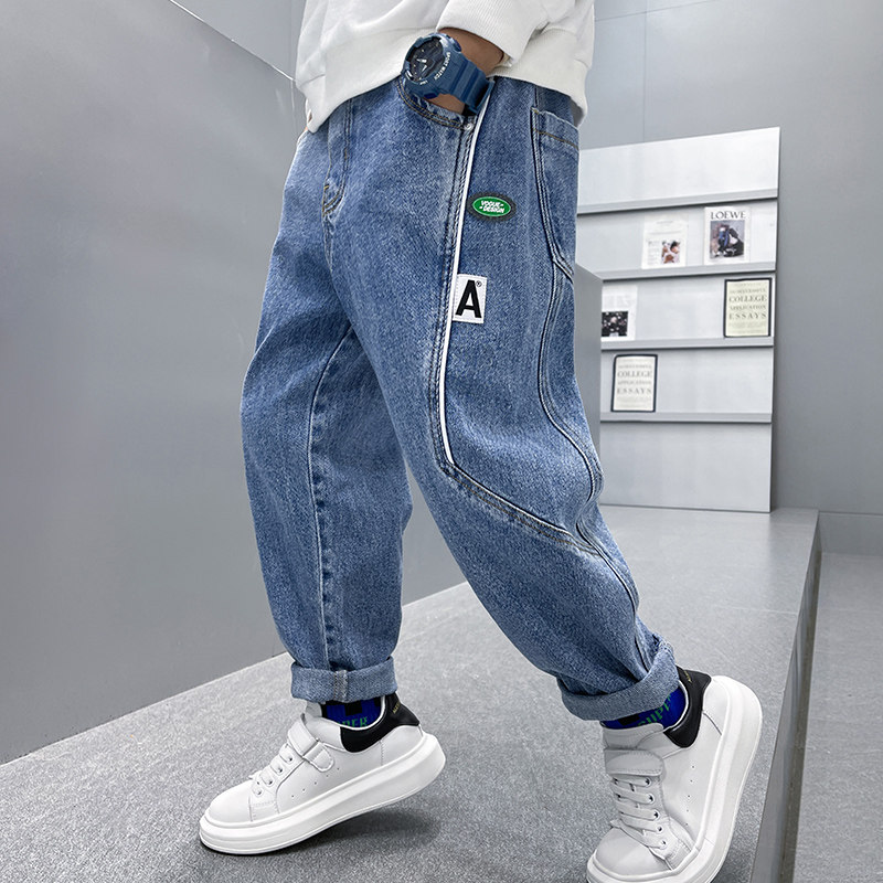 CUHK Boy Fry Street Trend Jeans 2022 Spring Summer New Boy Pants Slim Loose Casual Pants