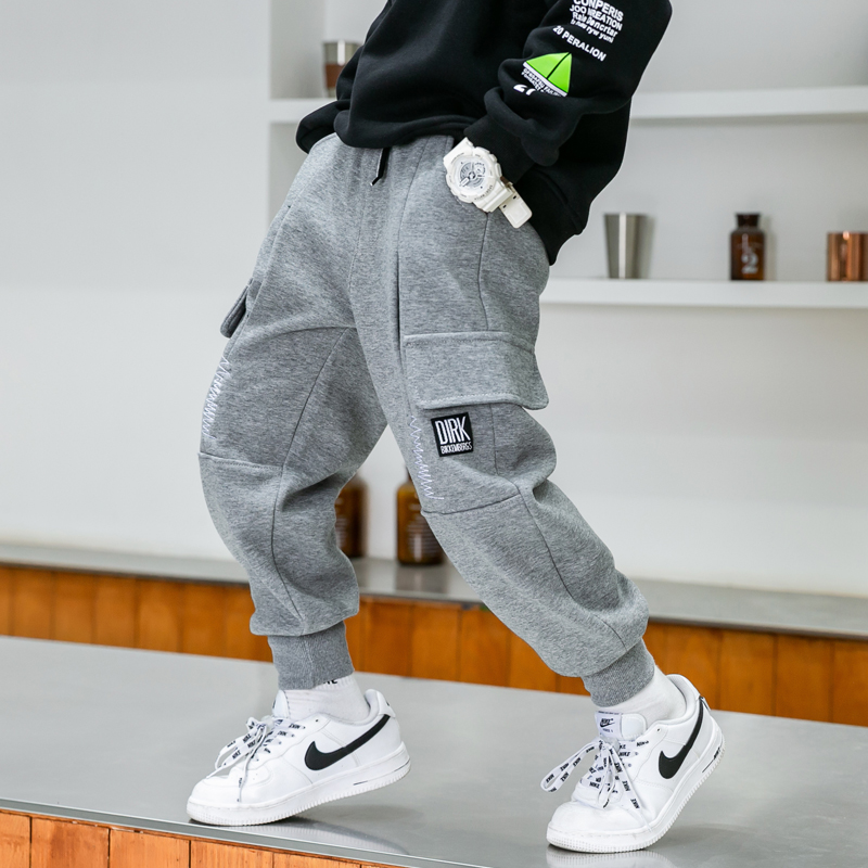 Boys overalls pants 2022 spring and autumn new foreign style children's Korean style fashionable middle and big children's casual sports pants - Taobao
