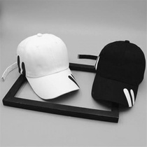 Mens hat summer fashion tide Korean version of cap long belt letter Joker student baseball cap female summer