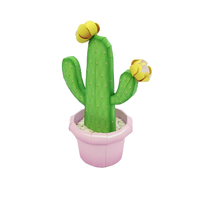 Cactus fan xương rồng giấy thủ công DIY phong cảnh máy tính để bàn mô hình trang trí máy tính để bàn - Mô hình giấy mô hình giấy 3d	