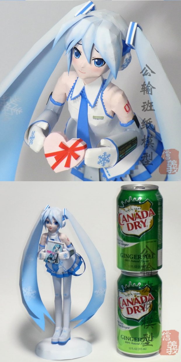 Phiên bản quần áo tuyết Miku Hatsune Miku Handmade trò chơi hoạt hình xung quanh mô hình giấy trang trí máy tính để bàn - Trang trí nội thất trang trí ngày tết