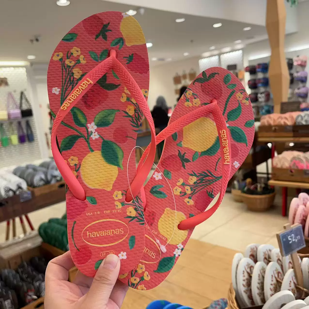 [Новая коллекция Havaianas Havana Slim женские шлепки с цветочным принтом противоскользящие резиновые балетки]