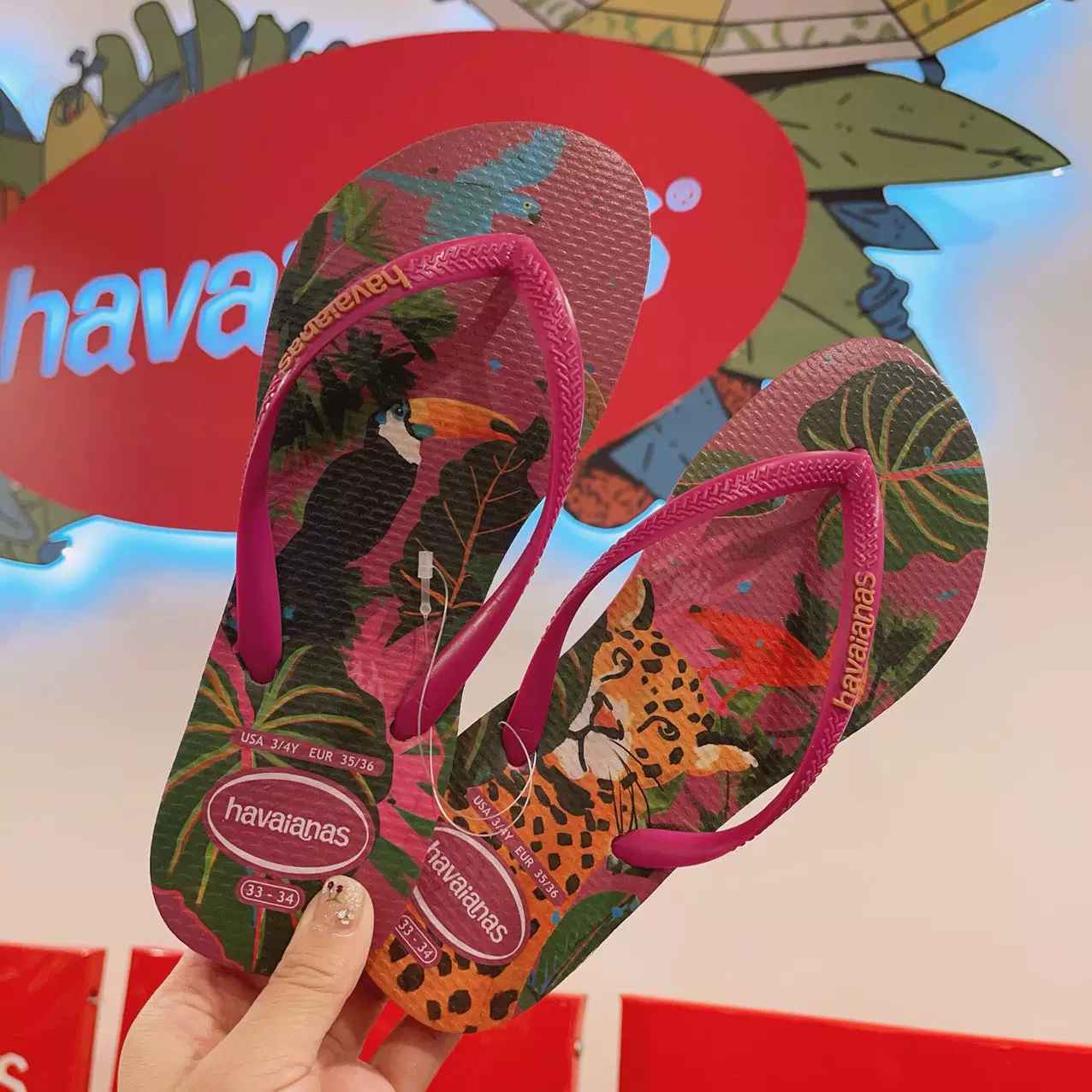 [Новая коллекция Havaianas Havana Slim женские шлепки с цветочным принтом противоскользящие резиновые балетки]