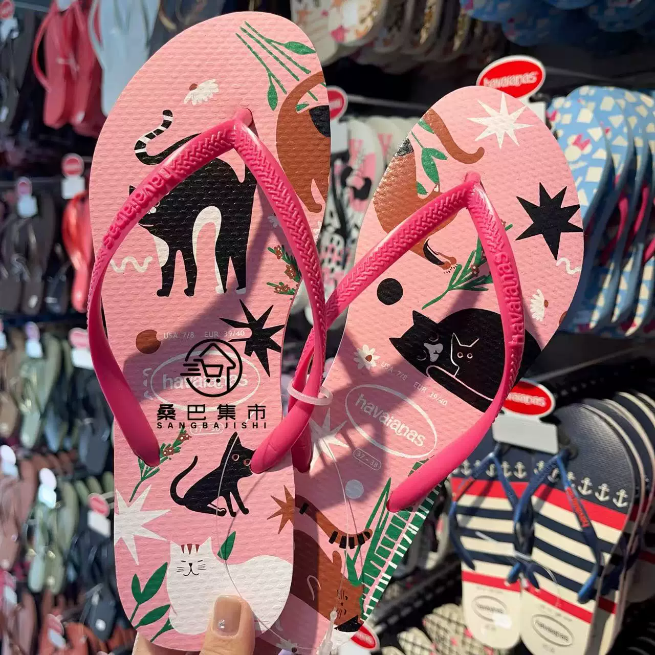 [Новая коллекция Havaianas Havana Slim женские шлепки с цветочным принтом противоскользящие резиновые балетки]