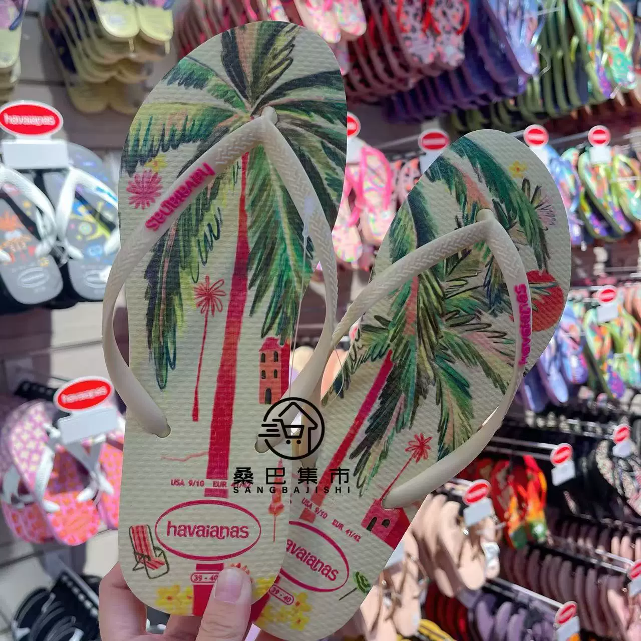 [Новая коллекция Havaianas Havana Slim женские шлепки с цветочным принтом противоскользящие резиновые балетки]
