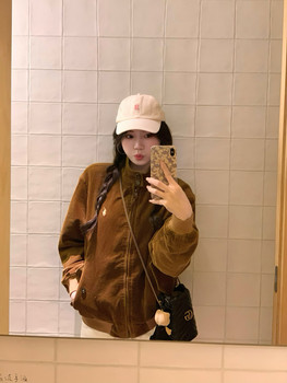 Boomlimit roasted chestnuts american retro corduroy jacket ຂອງແມ່ຍິງດູໃບໄມ້ລົ່ນແລະລະດູຫນາວໃຫມ່ unisex jacket