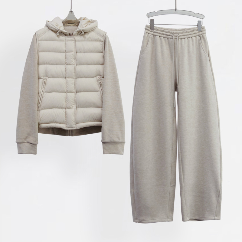 Same Style as in the Mall~ Lazy Weekend~ 90% White Goose down Vest + Sweatshirt + Wide-Leg Scimitar Pants 26 Autumn and Winter Casual Suit Same Style as in the Mall~ Lazy Weekend~ 90% White Goose down Vest + Sweatshirt + Wide-Leg Scimitar Pants 26 Autumn and Winter Casual Suit