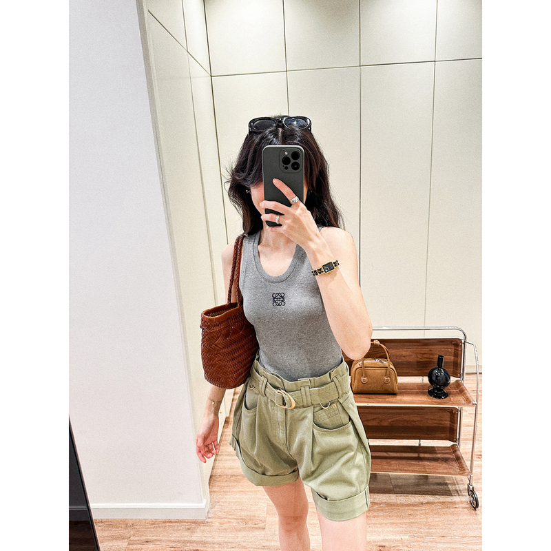 Australian Niche Aje High-Waisted A-Line Slimming Look Twill Shorts Loose Flower Bud Paper Bag Trouser Waistband Curled Edge Versatile Women