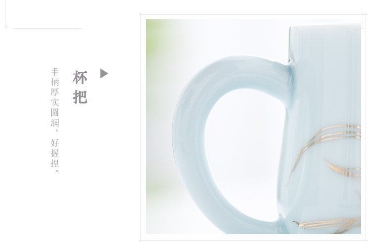 Jingdezhen ceramic cups with cover glass office female household paint individual single cup coffee cup tea cup