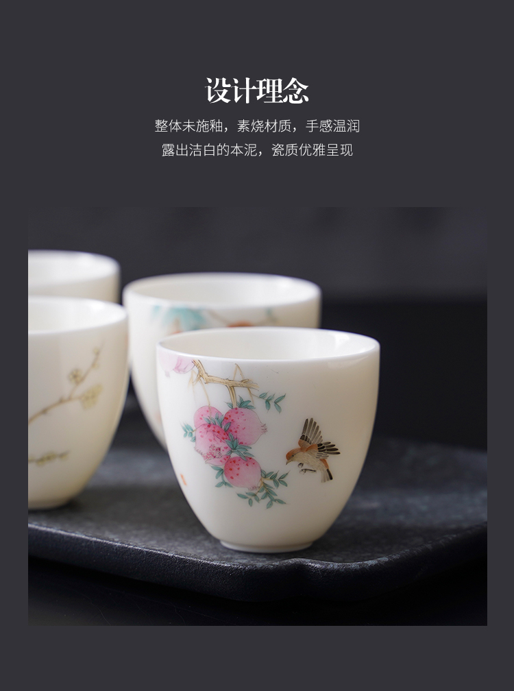 Jingdezhen ceramic keller sample tea cup suet jade white jade porcelain kung fu tea cups master CPU