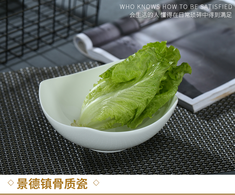 Jingdezhen bowls outfit pure white contracted ipads ceramic bowl six creative household soup bowl rainbow such as bowl a salad bowl