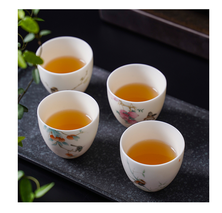 Jingdezhen ceramic keller sample tea cup suet jade white jade porcelain kung fu tea cups master CPU