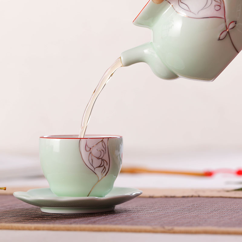 Jingdezhen tea suit household glass ceramic teapot with kung fu tea fair filter cups of a complete set of tea service