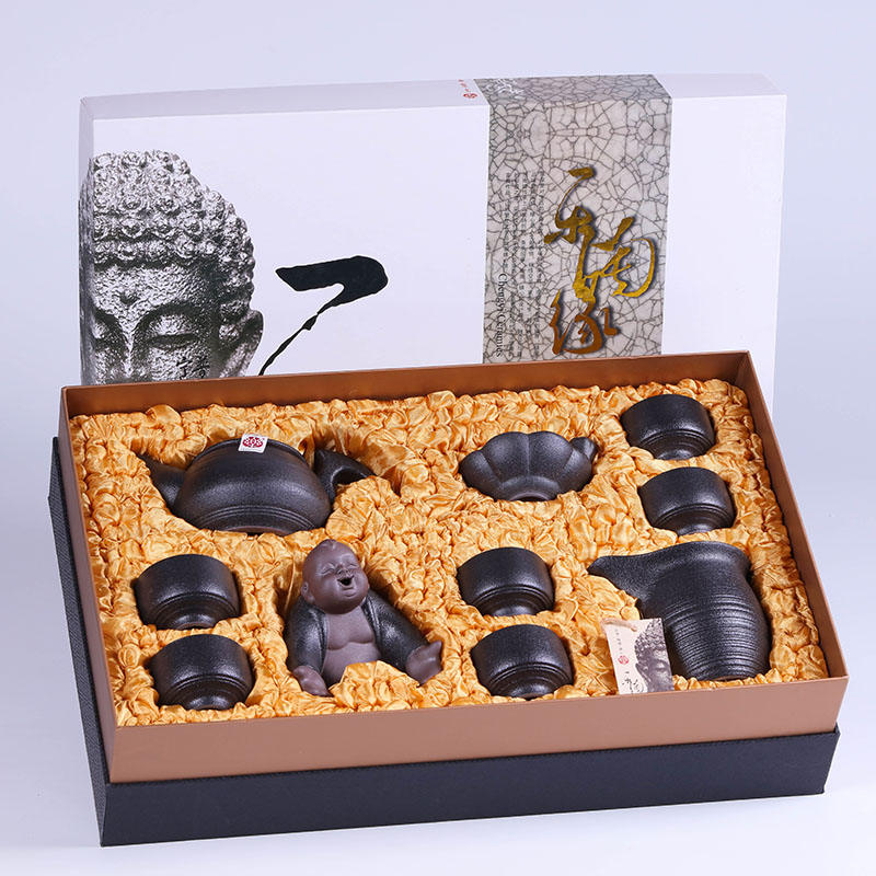 Jingdezhen kung fu tea set of black suit household take the teapot fair keller cup) a complete set of ceramic tea set