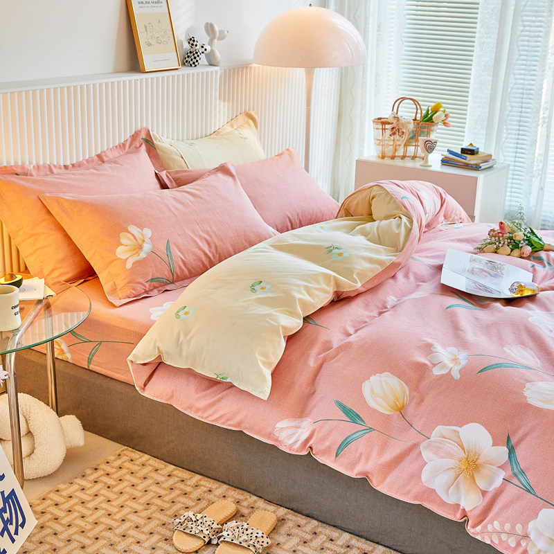 Bed and sleeve four pieces of pure cotton bed1 5 meter full cotton cover 1 8m Simmonsi bed protection set 1 2 anti-slip