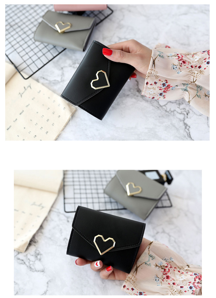 Retro nhỏ tươi kim loại hình trái tim phần ngắn 30% off mùa hè ví nhỏ ladies sinh viên ví pedro ví nam