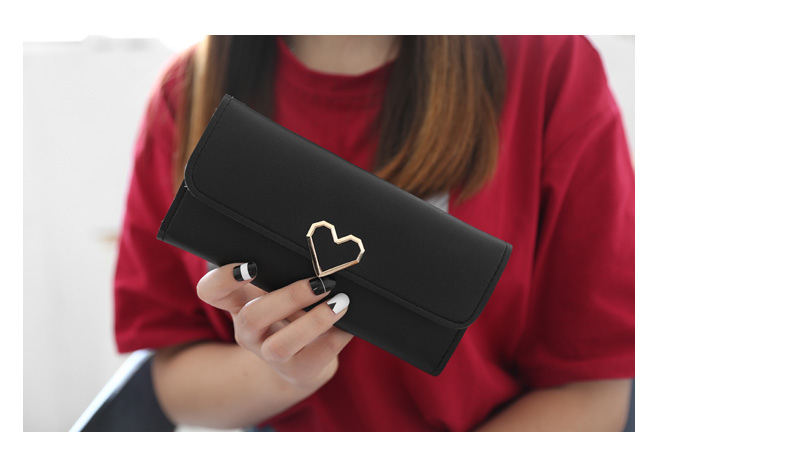 Phụ nữ châu Âu và Mỹ vải trang trí hình trái tim dài khóa sinh viên ví 2018 mùa xuân mới clutch nam